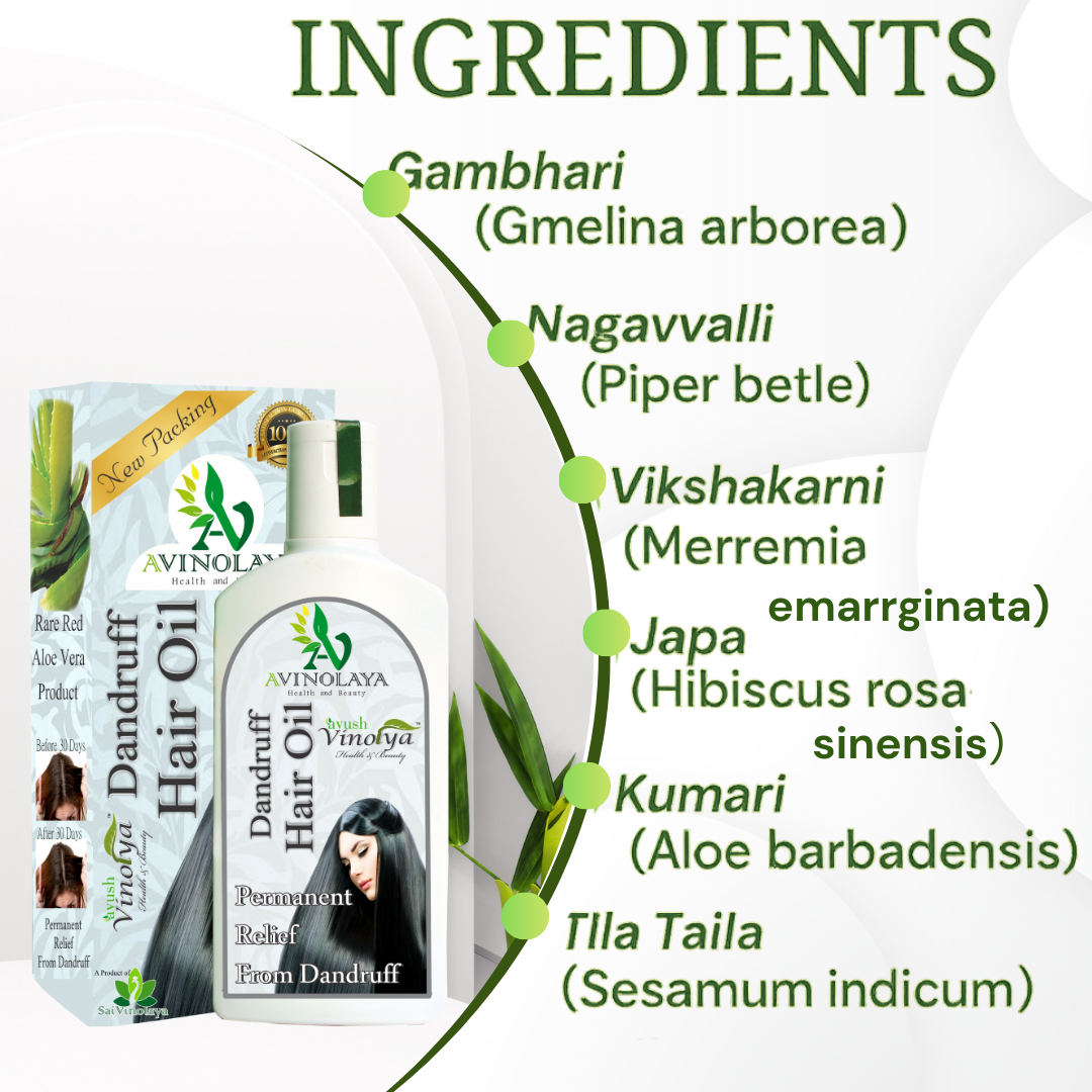 Avinolaya Dandruff Hair Oil – Ayurvedic Anti-Dandruff Hair Oil with Aloe Vera for Healthy Scalp & Strong Hair (100 ml) - Image 2