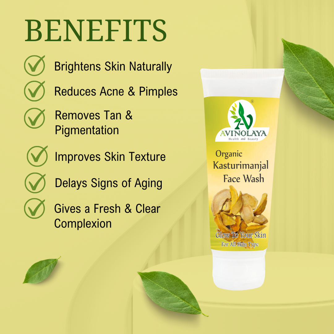 Kasturimanjal Face Wash – Turmeric Herbal Cleanser for Glowing & Acne-Free Skin (85 gm) - Image 3